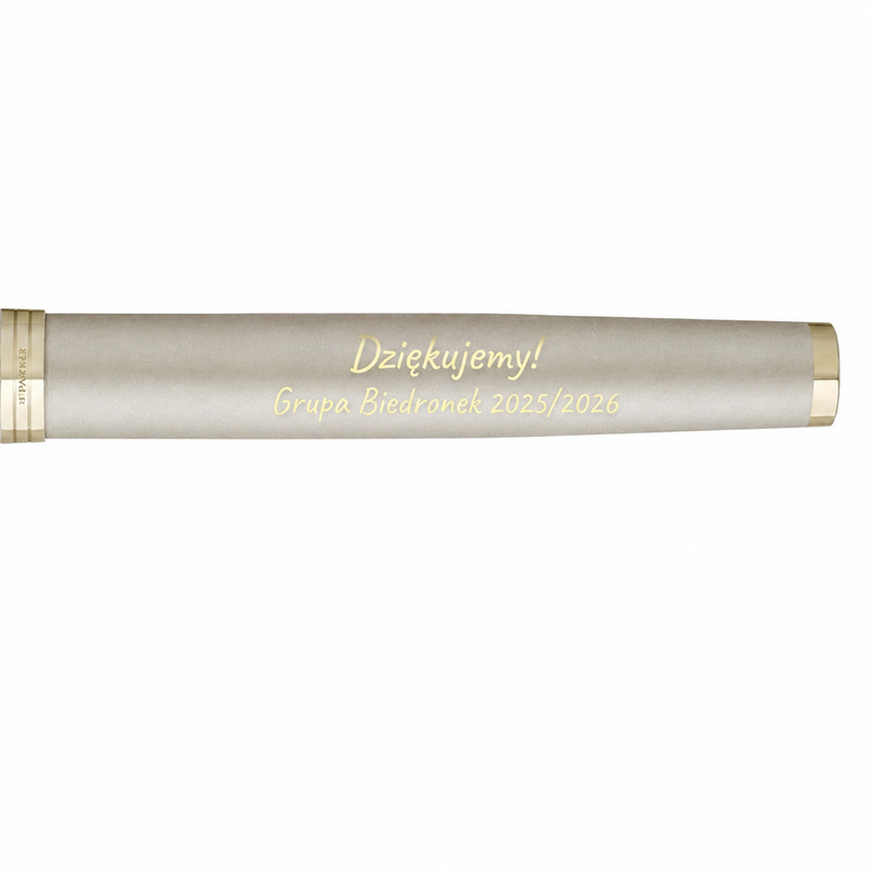 Parker IM Monochrome Champagne z grawerem i dedykacją – elegancki zestaw prezentowy