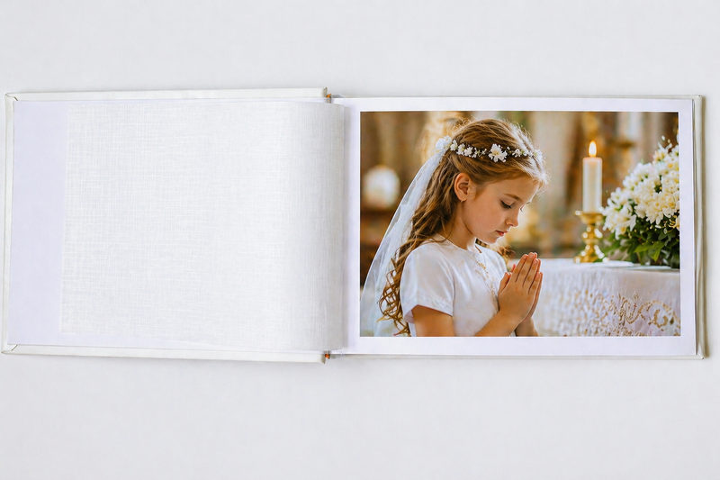 Album na zdjęcia Pierwsza Komunia Święta dla dziewczynki z personalizowaną dedykacją