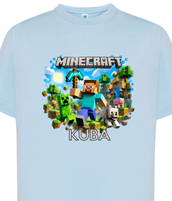 Personalizowana koszulka Minecraft z imieniem – dziecięcy T-shirt dla gracza