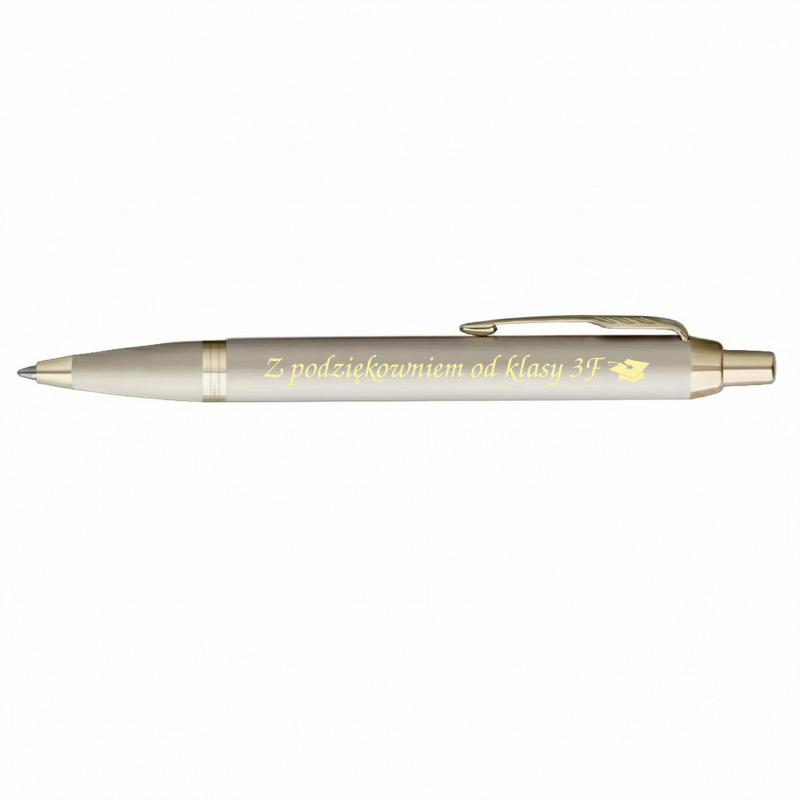 Parker IM Monochrome Champagne z grawerem i dedykacją – elegancki zestaw prezentowy