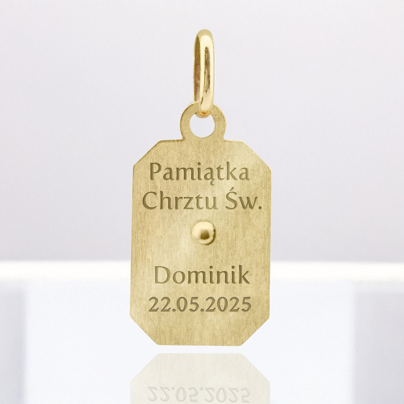 Złoty medalik z Jezusem Chrystusem pr. 585 Grawer