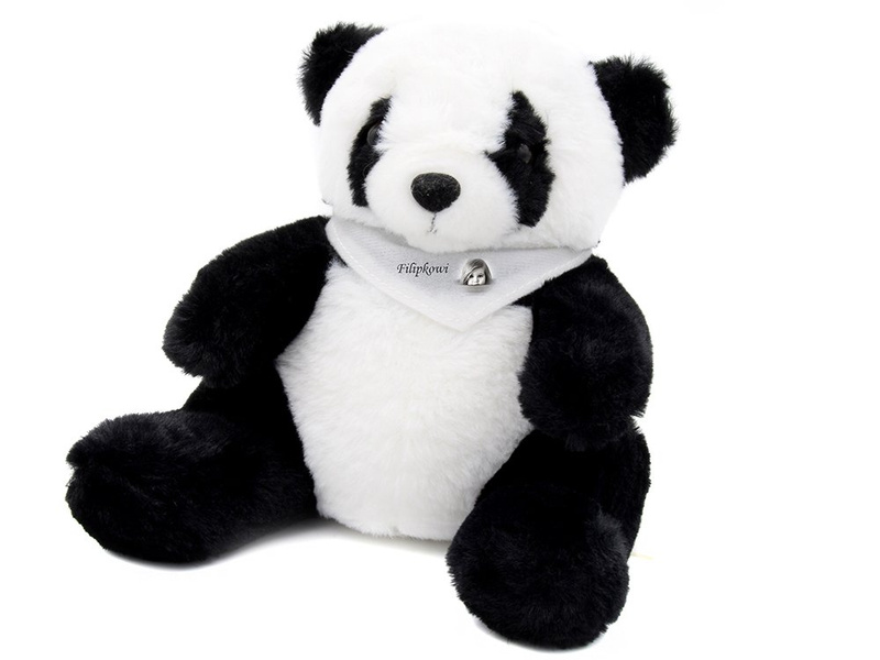 Panda pluszowa z białą chustką – personalizacja na chustce