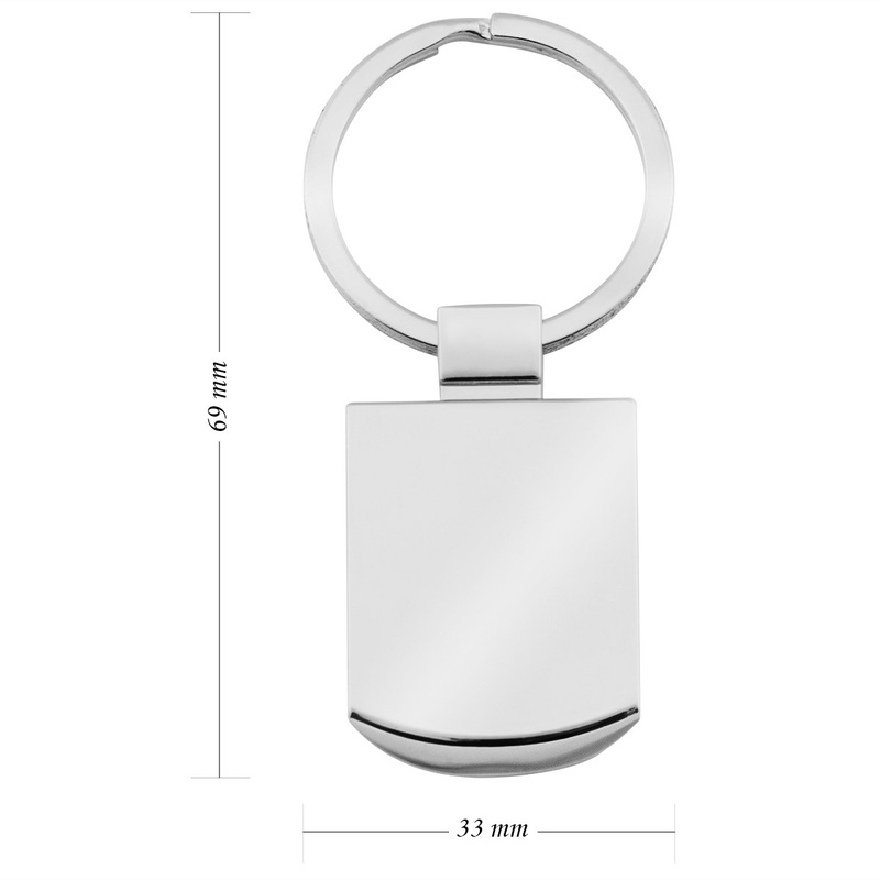 Personalizowany brelok metalowy srebrny z grawerem laserowym