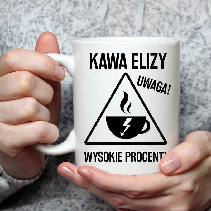 Urodzinowy kubek Wysokie procenty z imieniem dla kawosza