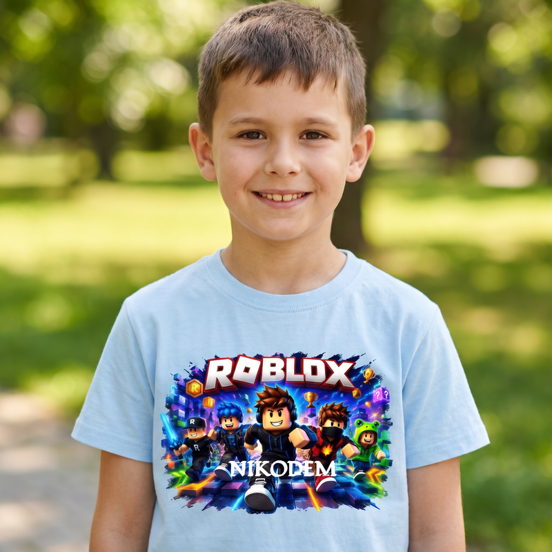 Personalizowana koszulka Roblox z imieniem – dziecięcy T-shirt dla gracza