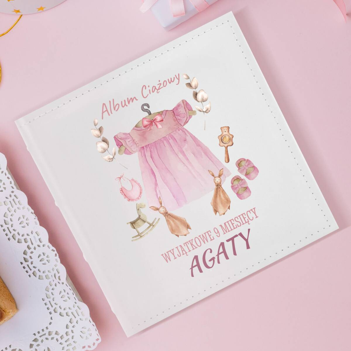 Album na Baby Shower / Album z własnym nadrukiem / Personalizowana okładka / Album na zdjęcia / Dziewczynka