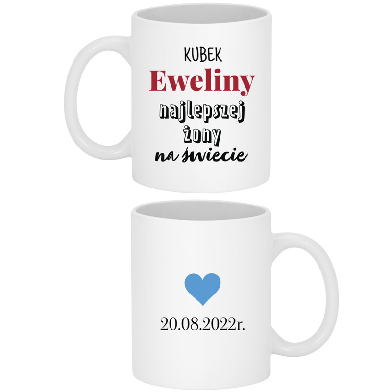 Zestaw kubków dla dwojga / Kubek najlepszego męża / Kubek najlepszej żony / Prezent na ślub
