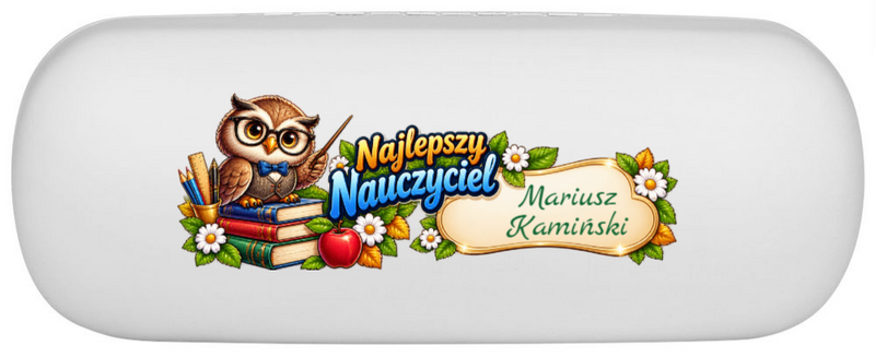 Etui futerał na okulary - srebrne / Prezent na Dzień Nauczyciela / Prezent na Zakończenie Roku Szkolnego / etui na okulary potencjał