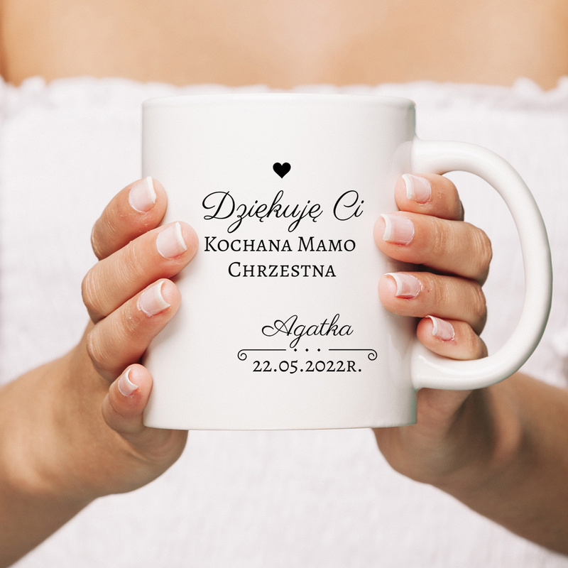 Kubek dla Chrzestnej / Najlepsza Matka Chrzestna! / 330 ml / Podziękowanie dla Chrzestnej 